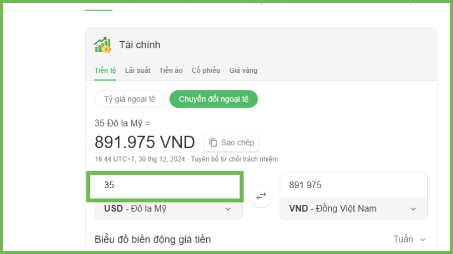 Tinh nang noi bat khi doi tien te tren Coc Coc cach thu 2 Tinh nang noi bat khi doi tien te tren Coc Coc cach thu