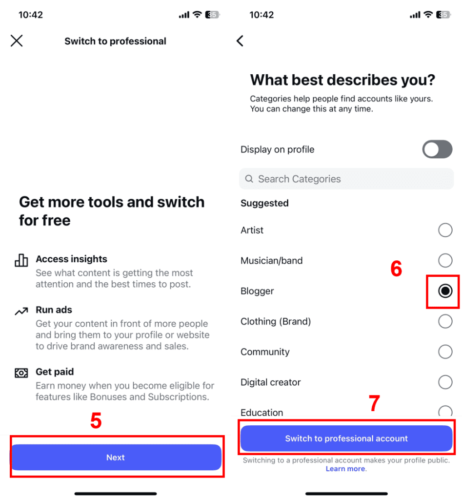 chuyển instagram sang tài khoản doanh nghiệp