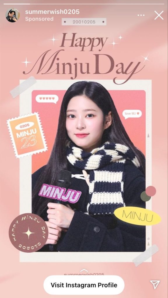 quảng cáo sinh nhật idol