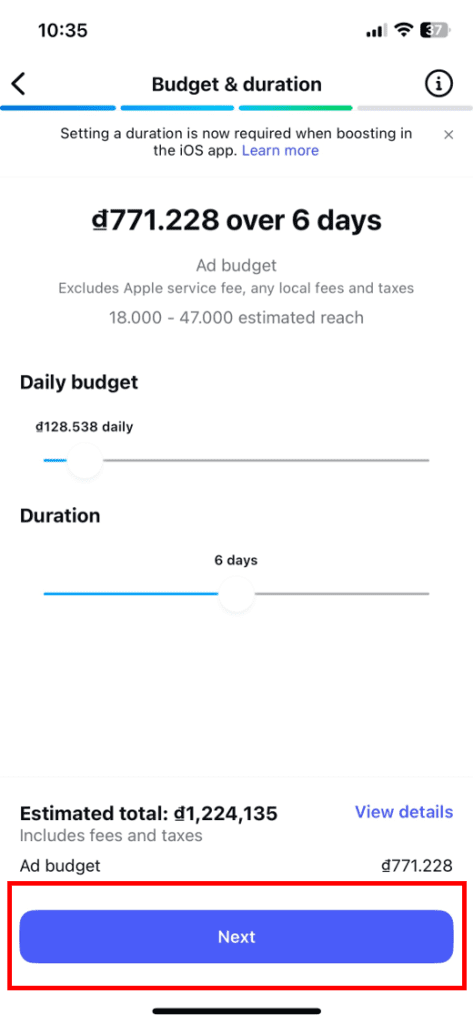 set ngân sách chạy quảng cáo instagram