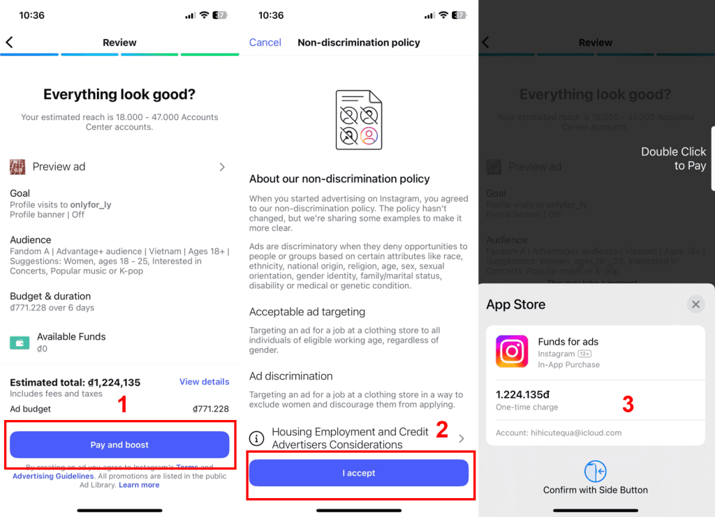 thanh toán ngân sách quảng cáo instagram
