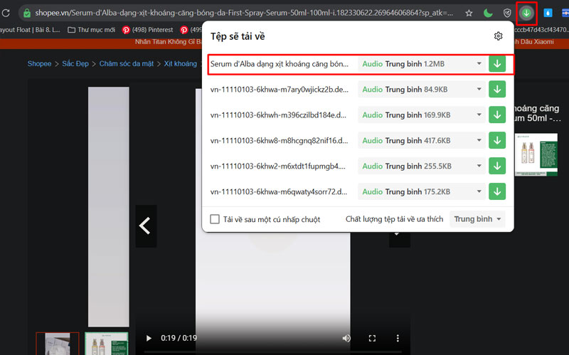 tai video tren shopee tren may tinh