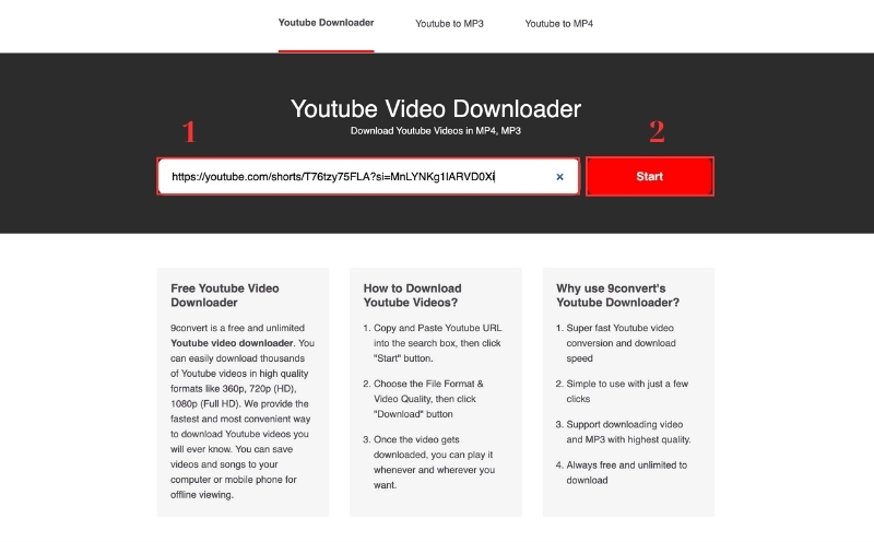 huong dan tai video youtube shorts voi convert com