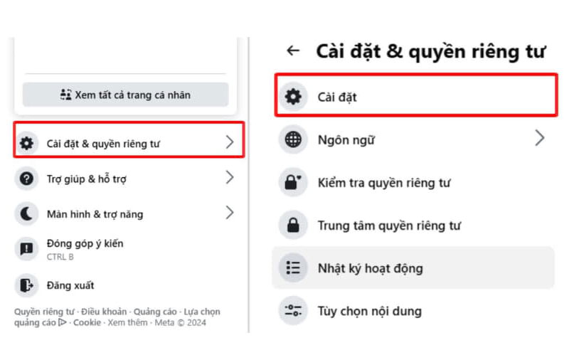 buoc truy cap vao phan cai dat