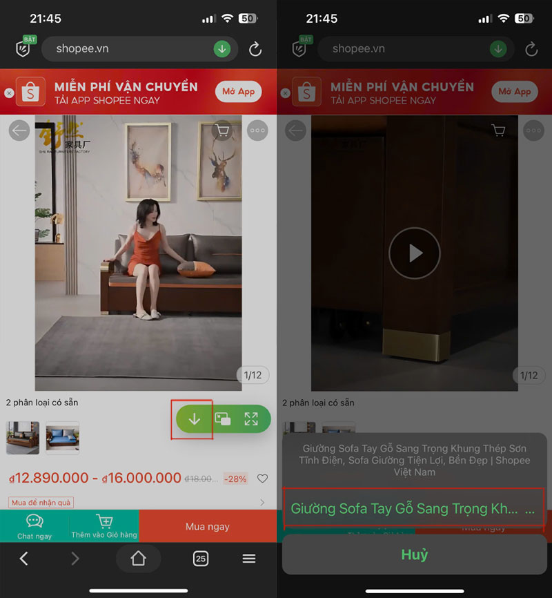 cach tai video tren shopee ve dien thoai