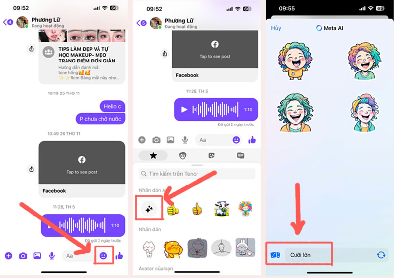 huong dan cac buoc tu tao sticker messenger bang ai