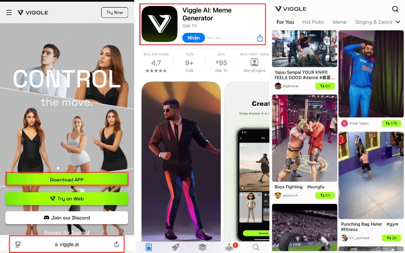 huong dan cai dat viggle ai video tren dien thoai