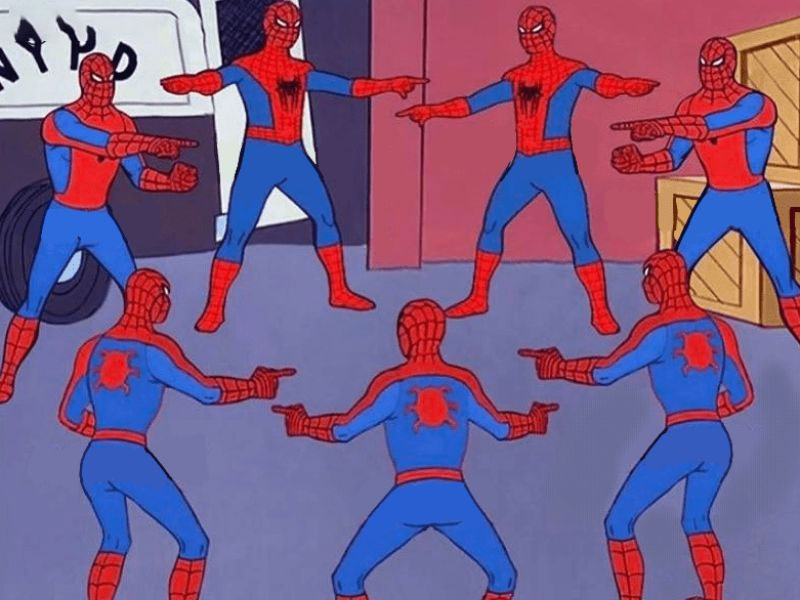 spider man pointing meme