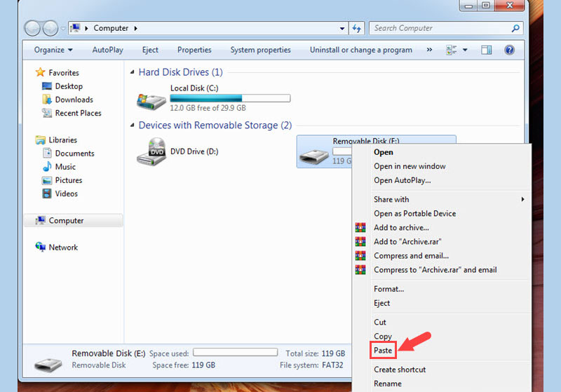 buoc sao chep nhac vao usb