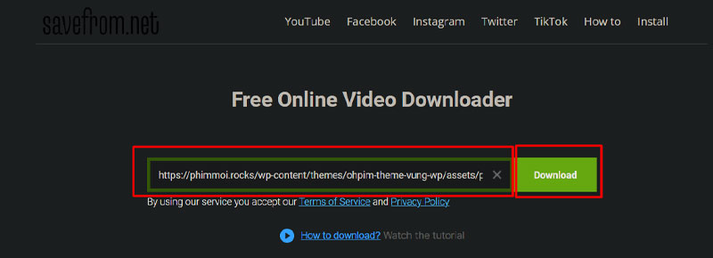 buoc quay lai giao dien savefromnet dan duong link phim vao o tim kiem