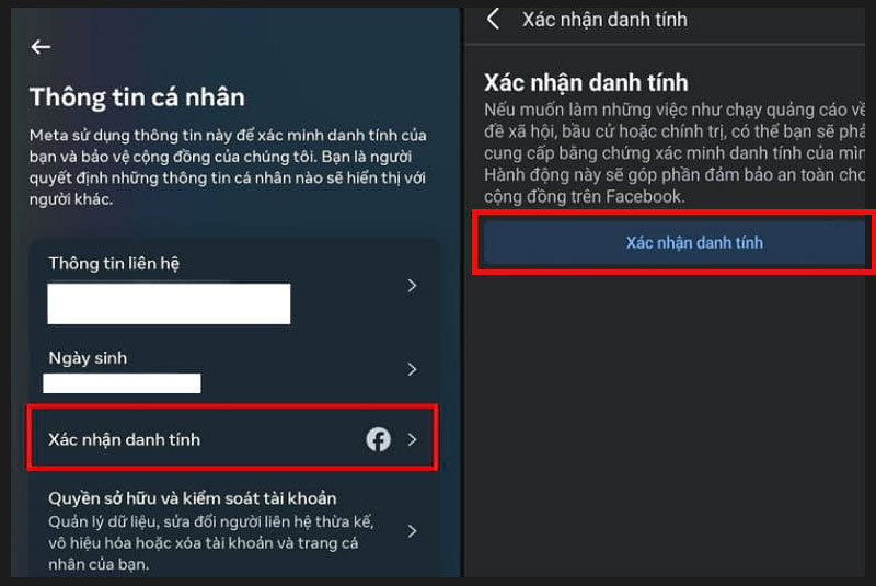 buoc chon muc xac minh danh tinh
