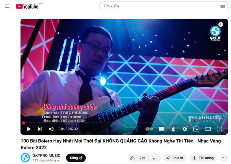 video bai bolero hay nhat moi thoi dai khong quang cao youtube
