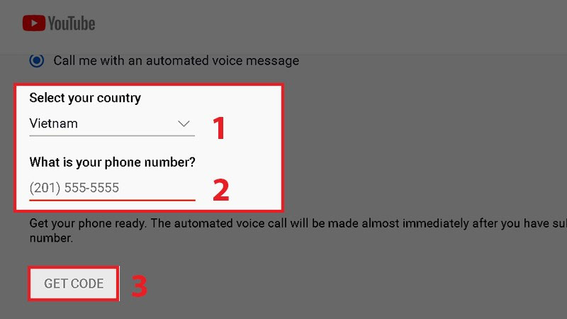 buoc thuc hien xac minh tai khoan youtube