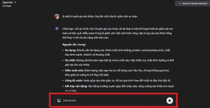 buoc tuong tac voi gemini