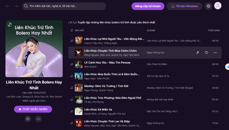 playlist tuyen tap bolero hay nhat zingmp