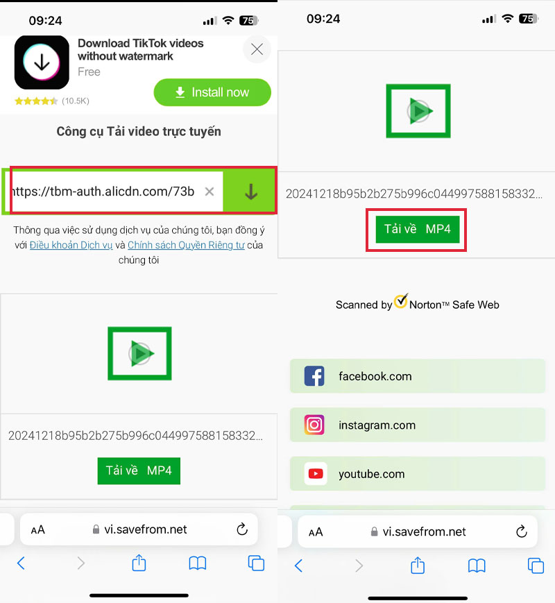 buoc mo safari va truy cap vao trang web ho tro tai video