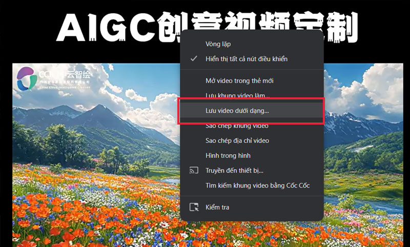 nhan vao luu video duoi dang chon thu muc luu tru nhan luu de hoan tat qua trinh tai