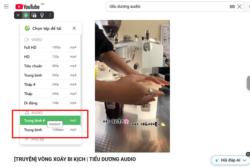 cach tai nhac youtube bang thanh cong cu da phuong tien