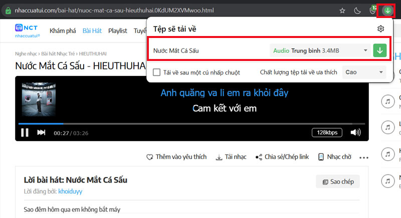b download nhac mp ve may tinh bang coc coc