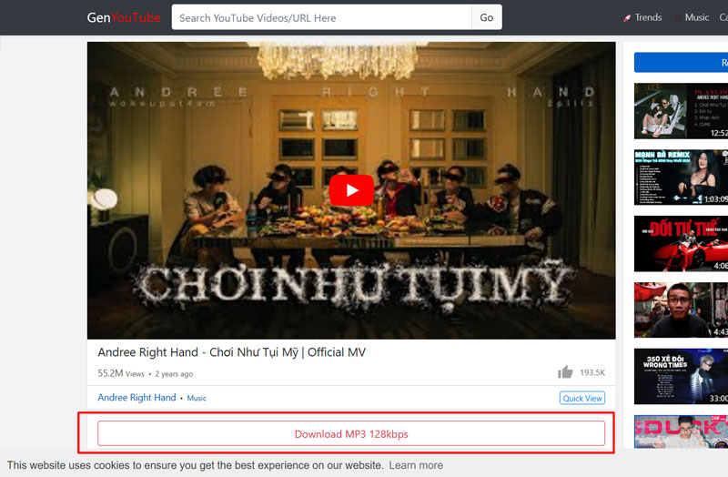 nhan vao nut tai xuong de luu file ve thiet bi