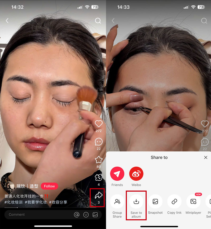 cach tai video rednote truc tiep tren app