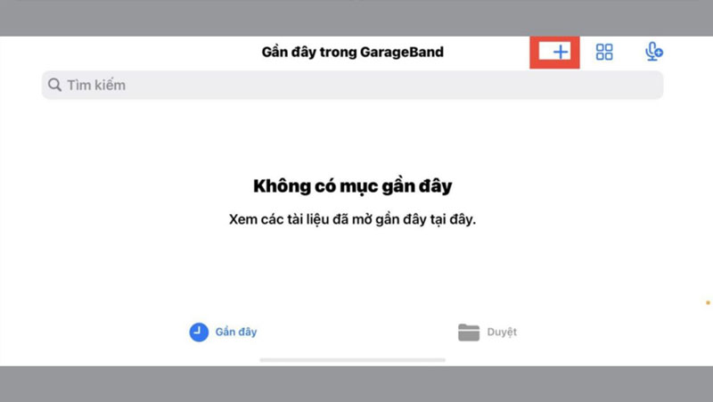 buoc khoi chay garageband va chon bo thu am thanh