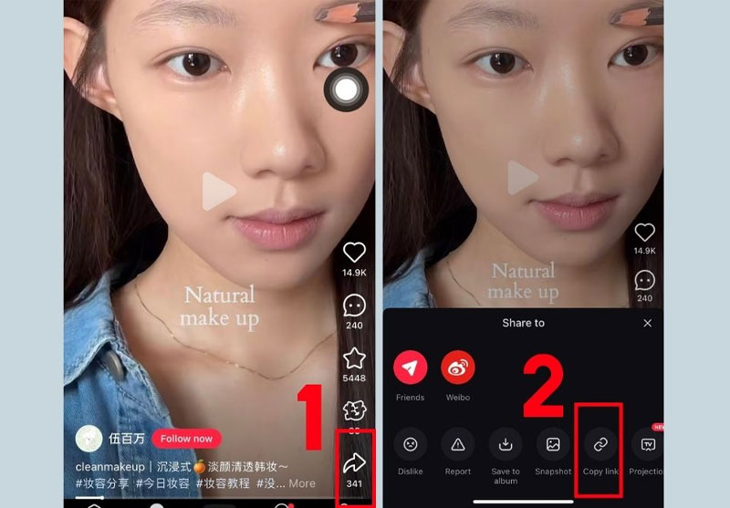 buoc sao chep lien ket video tu xiaohongshu