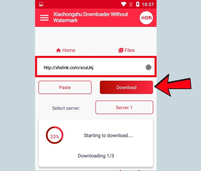 buoc mo ung dung downloader va tien hanh tai