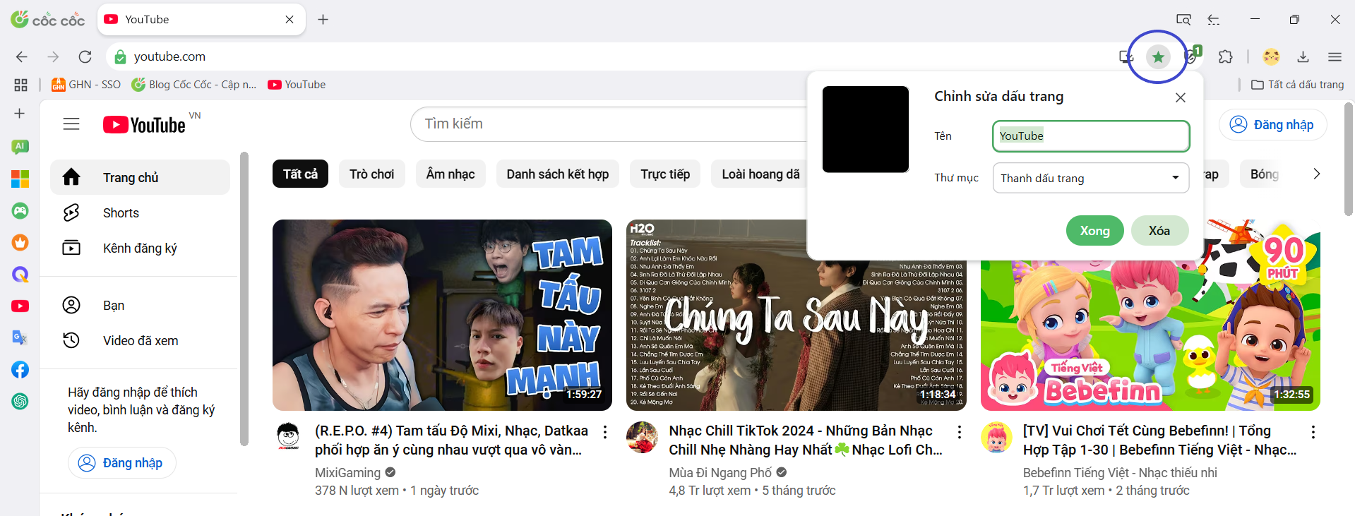cach dung boomark tren coc coc may tinh