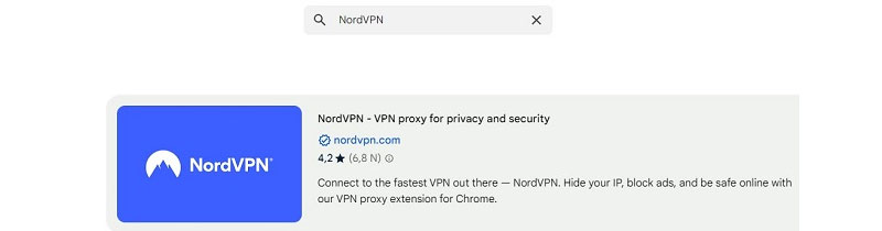buoc tim kiem nordvpn extension
