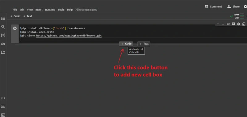 9-tiep-theo-tao-mot-o-moi-va-chay-doan-ma-sau-de-tai-mo-hinh-stable-diffusion-v15-tu-hugging-face tiep theo tao mot o moi va chay doan ma sau de tai mo hinh stable diffusion v tu hugging face