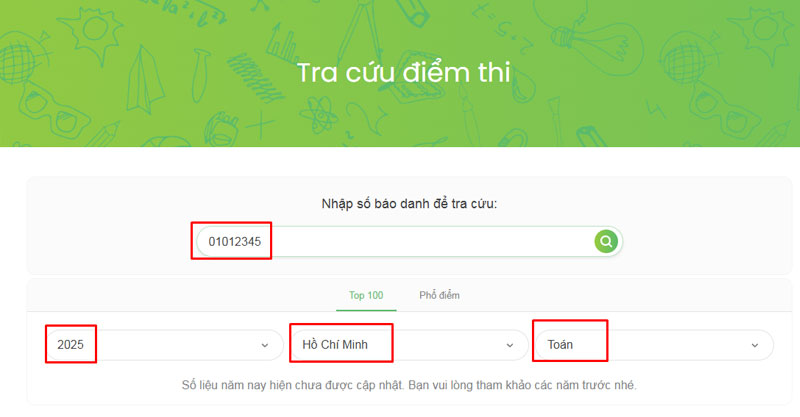 buoc nhap thong tin thi sinh