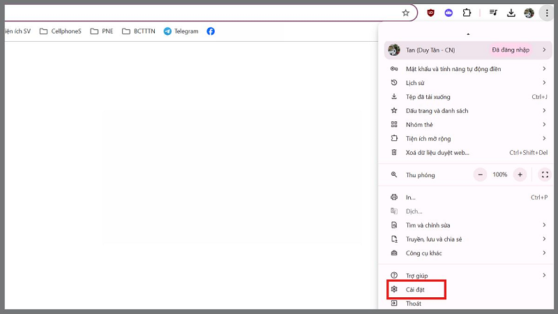mo chrome vao cai dat