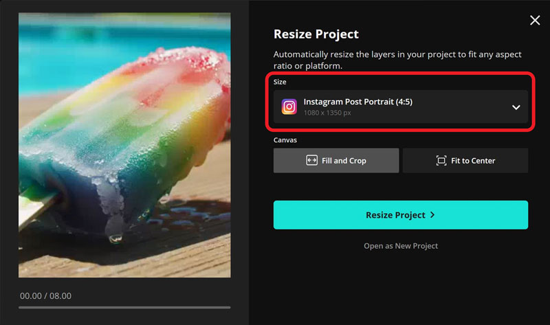 chon preset co san phu hop voi nen tang ban muon su dung vi du cho instagram ads cho tiktok