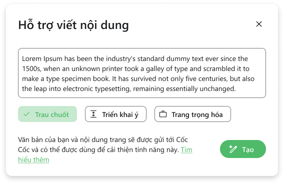 các chế độ hỗ trợ viết nội dung các chế độ hỗ trợ viết nội dung