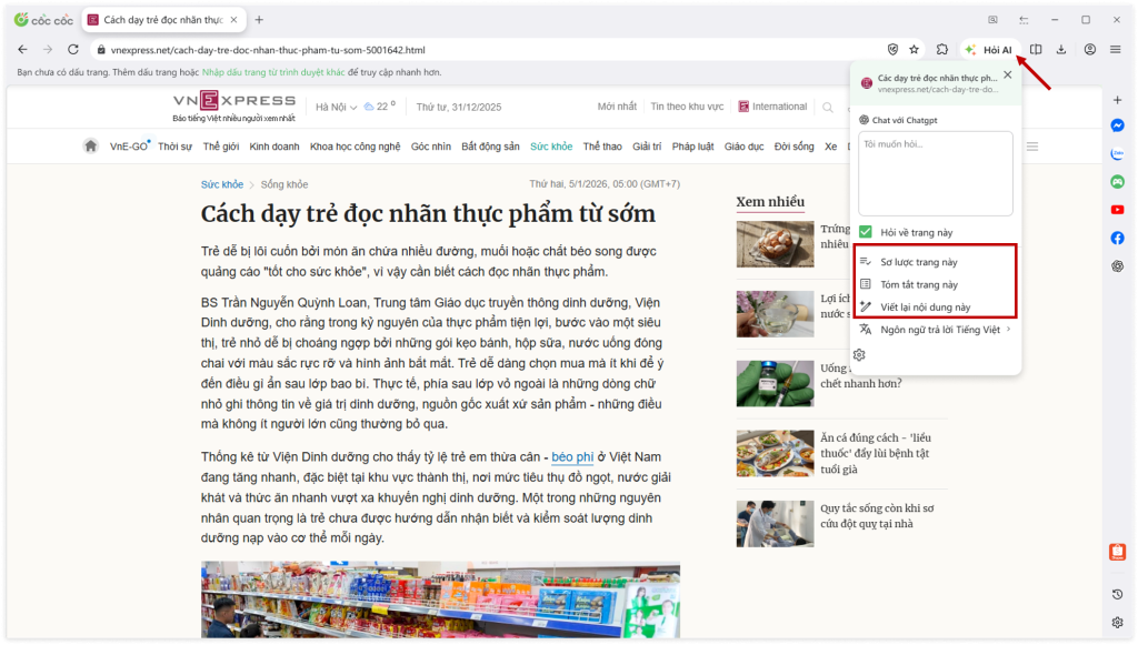 cách dùng tính năng Hỏi AI cách dùng tính năng Hỏi AI