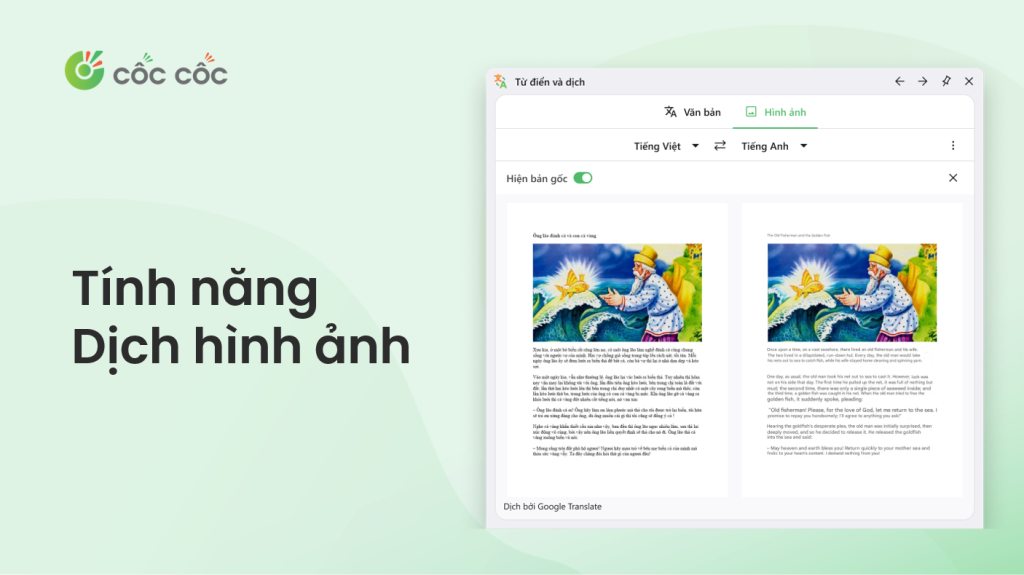 Dịch hình ảnh trực tiếp trên trình duyệt máy tính Cốc Cốc tính năng dịch hình ảnh cốc cốc