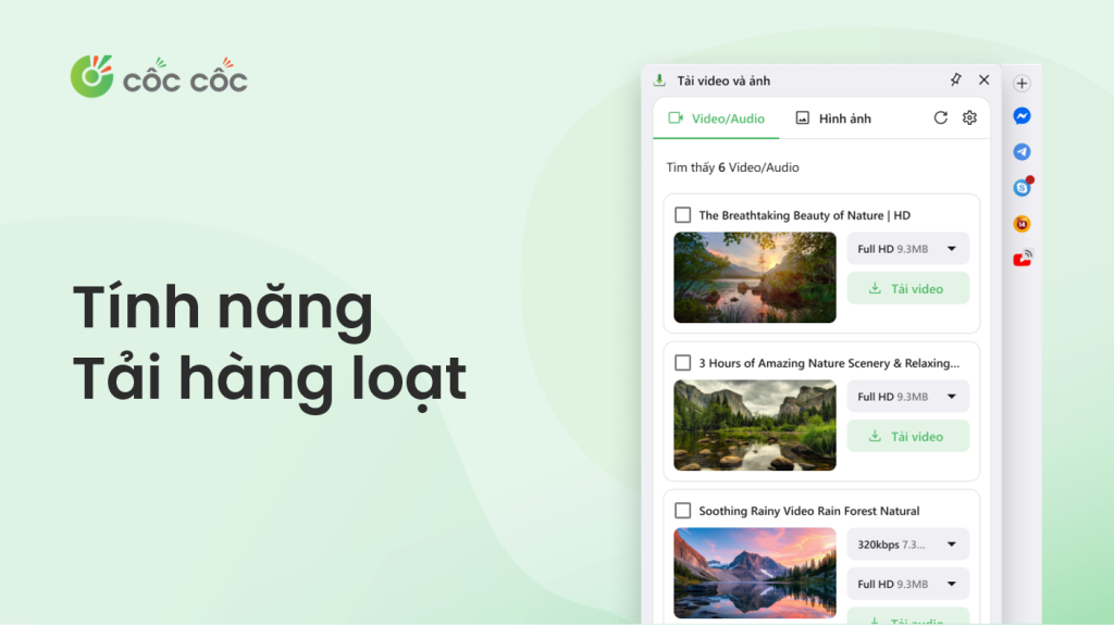 Tính năng Tải nhanh giờ hỗ trợ tải nhiều video và tệp cùng lúc tải hàng loạt cốc cốc