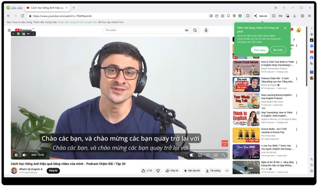 tính năng hỏi ai tóm tắt video youtube tính năng hỏi ai tóm tắt video youtube