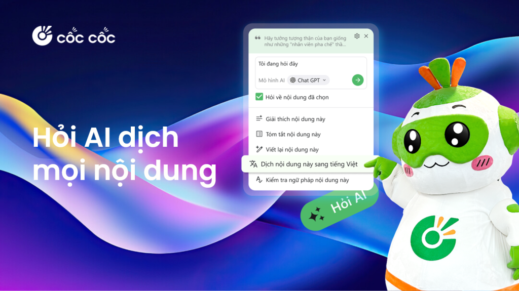 Dịch phụ đề video YouTube hoặc đoạn văn bất kỳ với Hỏi AI hỏi ai dịch bằng ai